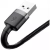 Cabo USB-A para Lightning Baseus Cafule (CALKLF-CG1) — trançado em nylon, QC3.0 1,5 A, 2 m, cinzento/preto