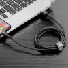 Cabo USB-A para Lightning Baseus Cafule (CALKLF-CG1) — trançado em nylon, QC3.0 1,5 A, 2 m, cinzento/preto