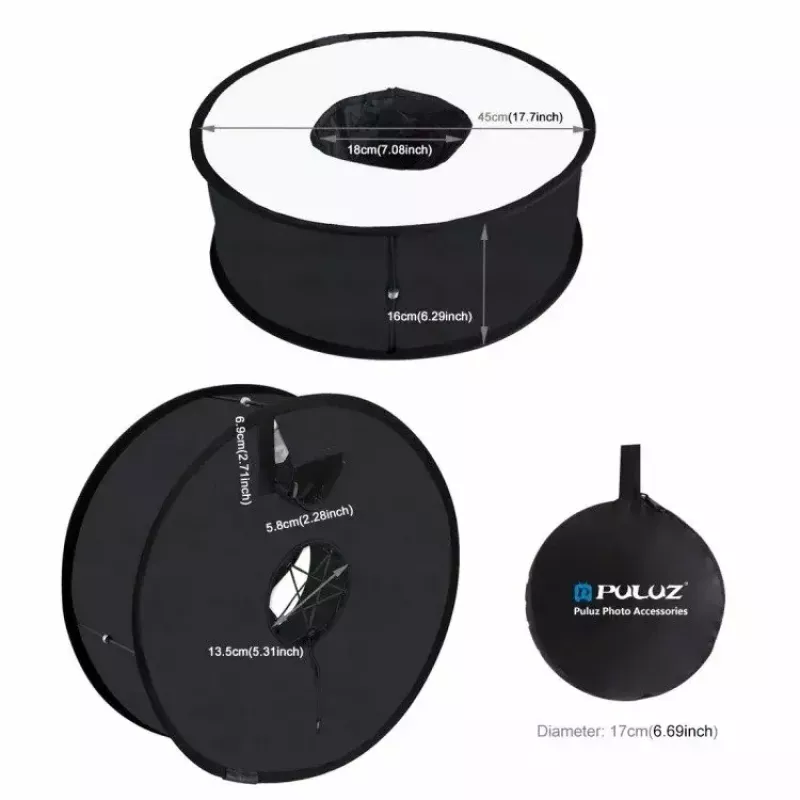 Difusor softbox Puluz PU5145 45 cm redondo leve para iluminação fotográfica