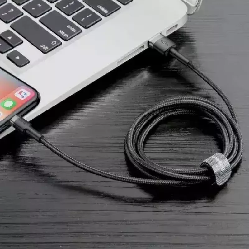 Baseus Cafule CALKLF-AG1 cabo USB-A para Lightning, 2,4 A, 0,5 m, preto/cinzento