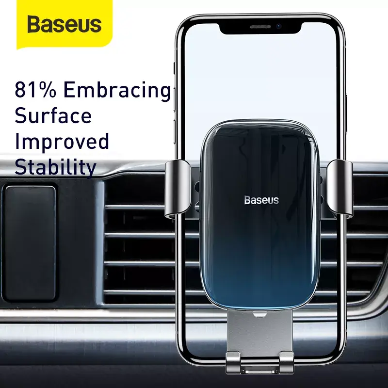 Suporte passivo Baseus Glaze Gravity para telemóvel preto