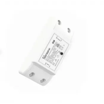 Controlo de luz para casa inteligente Sonoff RFR2 com fios e sem fios branco