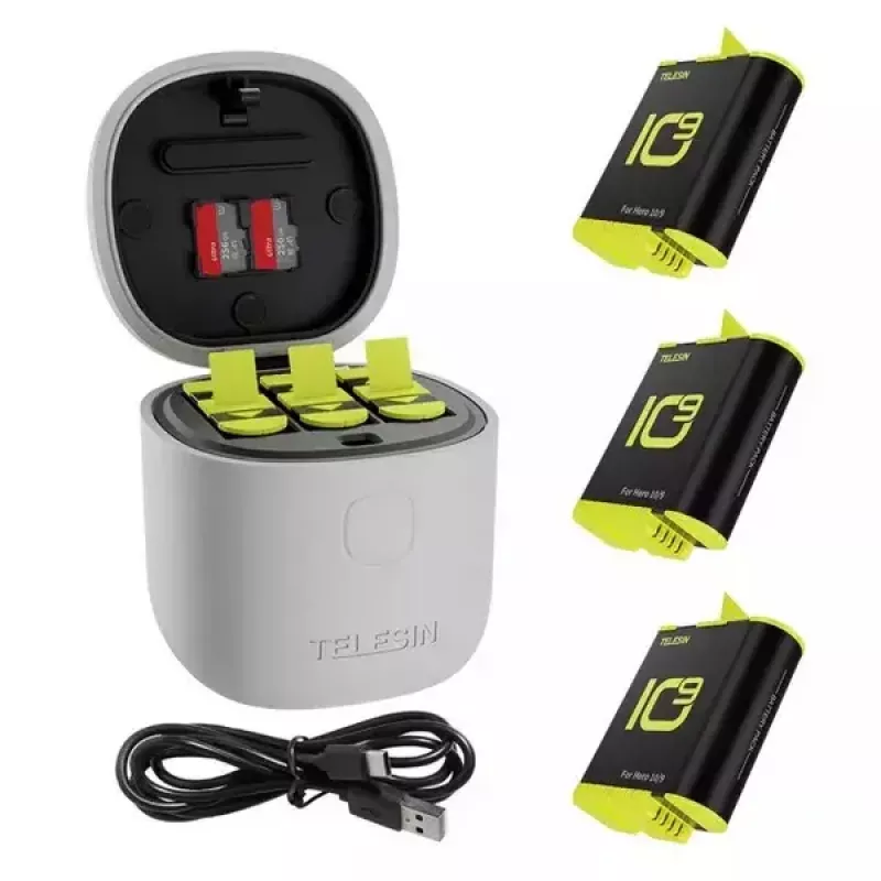 Carregador de baterias TELESIN Allin BOX para câmara de ação