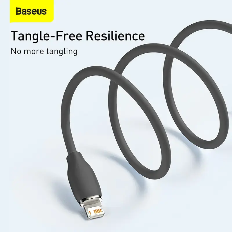 Cabo de dados USB 2.0 Baseus Jelly Lightning para USB-A 1,2 m, preto