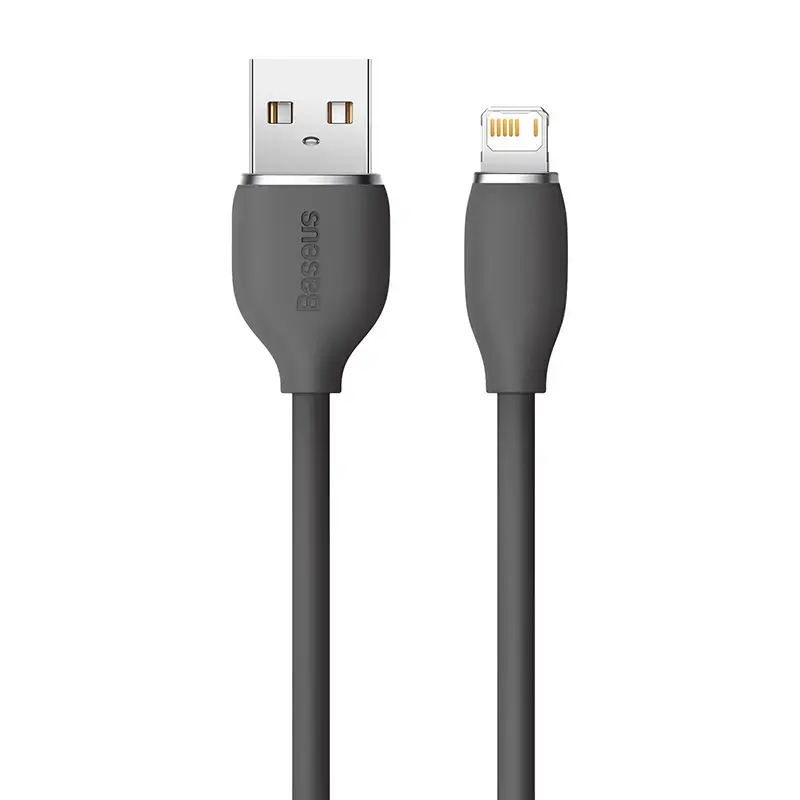 Cabo de dados USB 2.0 Baseus Jelly Lightning para USB-A 1,2 m, preto