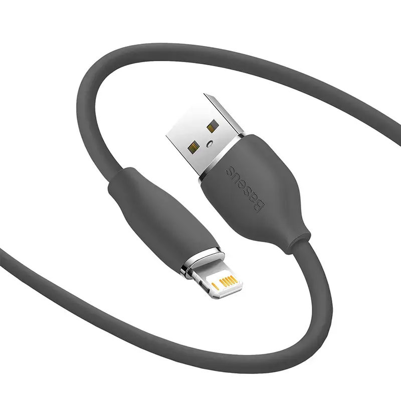 Cabo de dados USB 2.0 Baseus Jelly Lightning para USB-A 1,2 m, preto