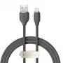 Cabo de dados USB 2.0 Baseus Jelly Lightning para USB-A 1,2 m, preto