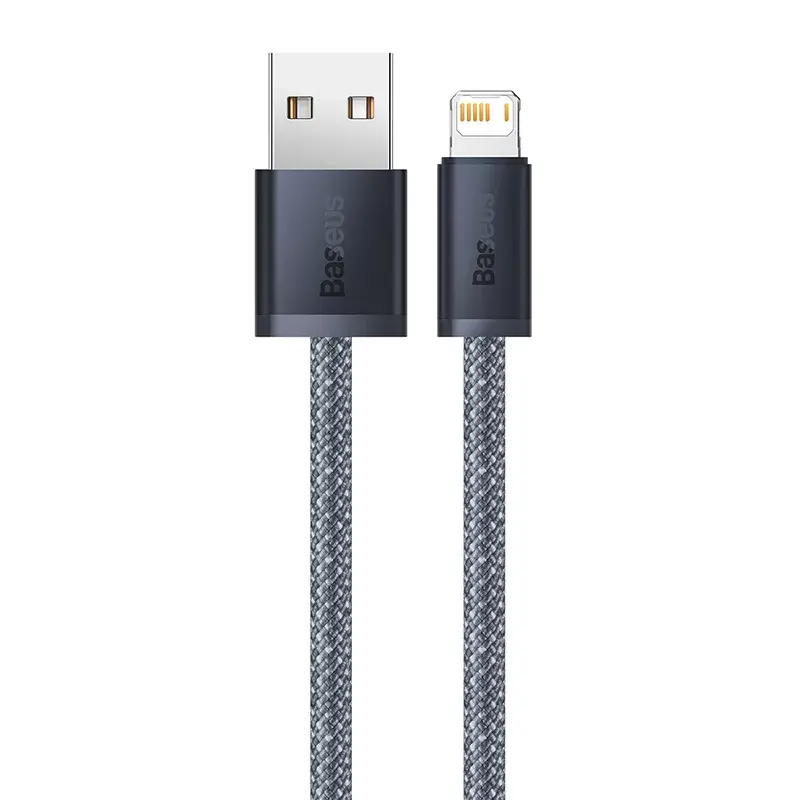 Cabo Baseus Dynamic 2m cinzento Lightning para USB-A