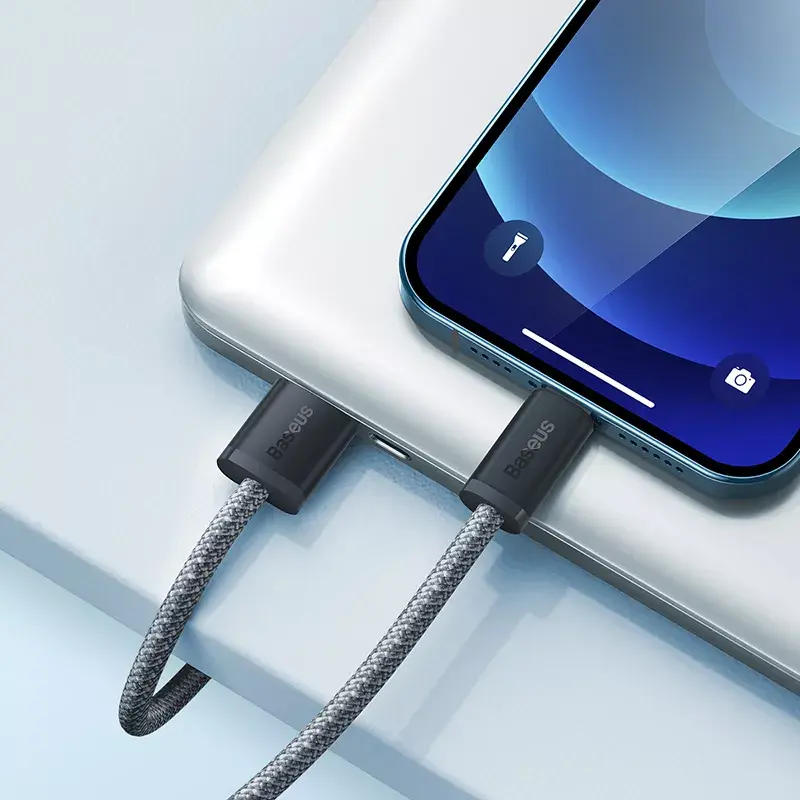 Cabo Baseus Dynamic 2m cinzento Lightning para USB-A