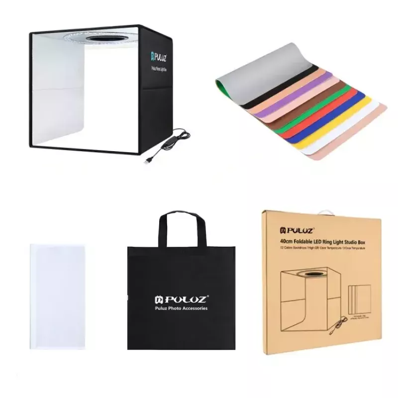 Caixa de luz para fotografia Puluz PU5041B 6500K USB 11W 400x400x400mm