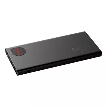 Powerbank Baseus Adaman Metal, iões de lítio 10000mAh, 2xUSB, USB-C, Lightning, MicroUSB 22,5W (preto)