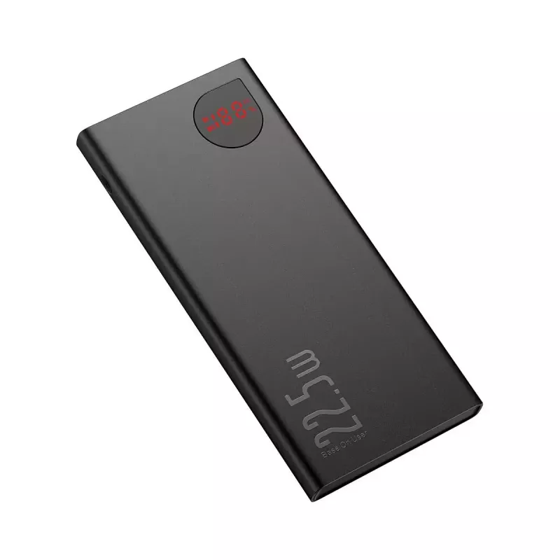 Powerbank Baseus Adaman Metal, iões de lítio 10000mAh, 2xUSB, USB-C, Lightning, MicroUSB 22,5W (preto)