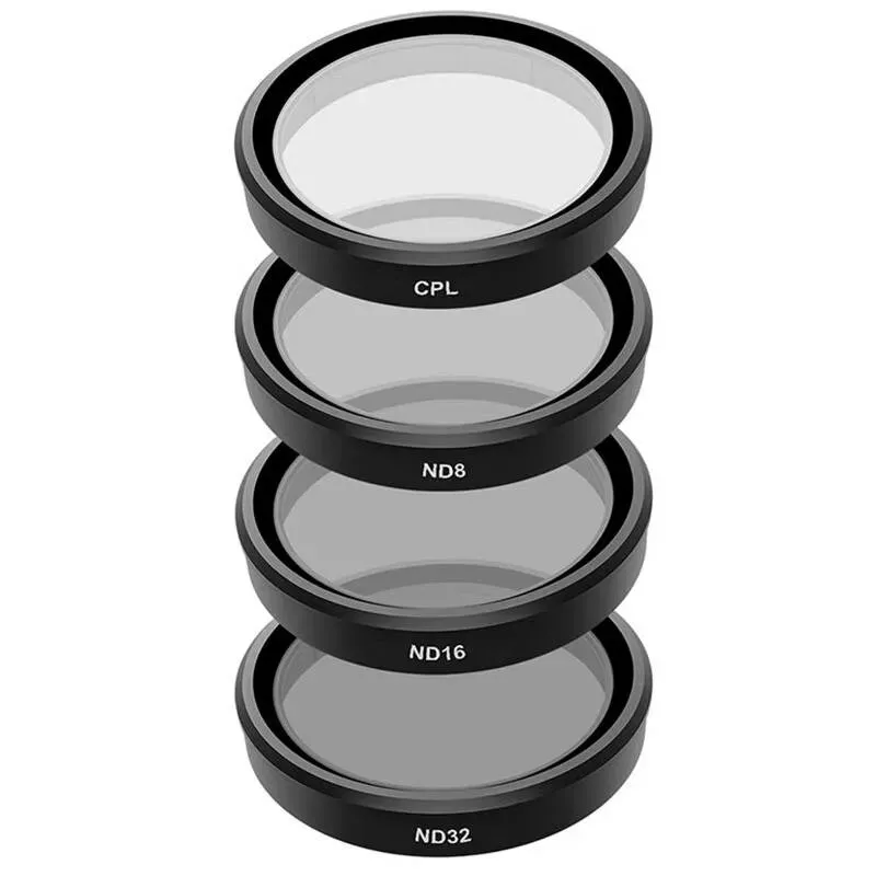 Conjunto de filtros Telesin para DJI Osmo Action 3/4/5 – CPL, ND8, ND16, ND32 (conjunto de 4)