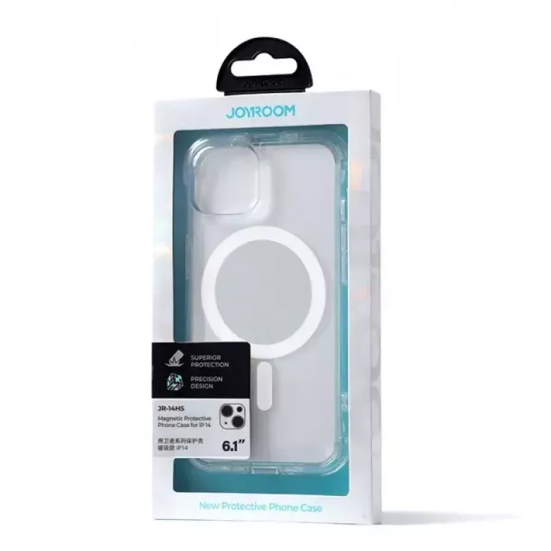 Capa magnética transparente de proteção Joyroom JR-14H5 para iPhone 14 MagSafe com anel magnético, capa transparente