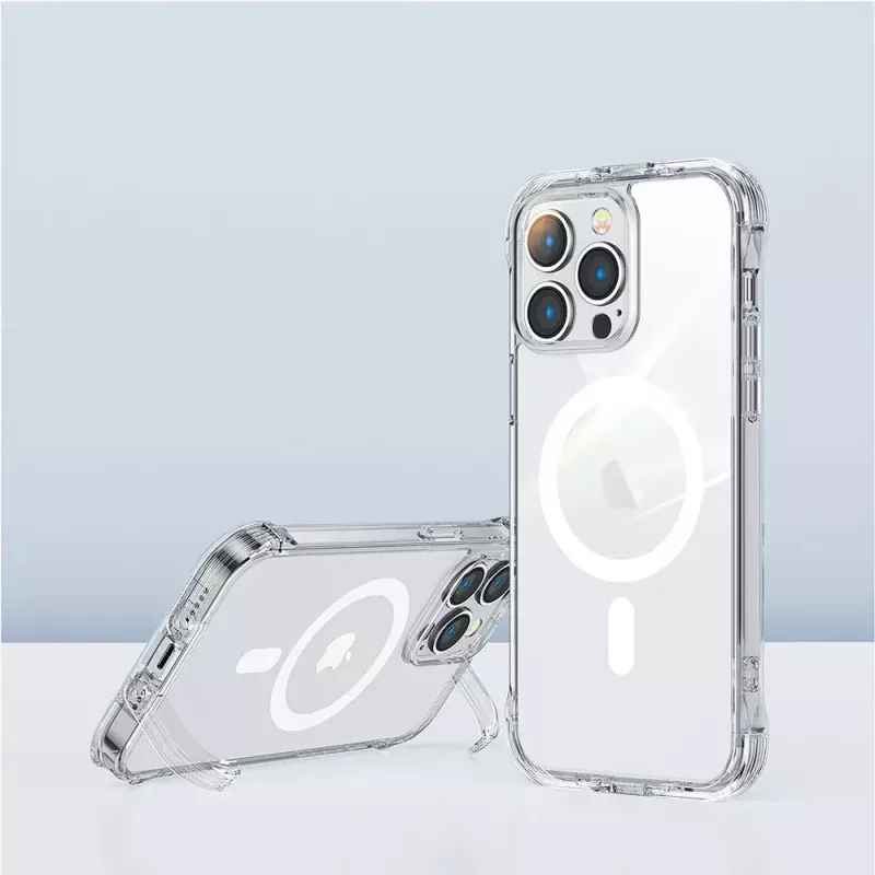 Capa magnética transparente de proteção Joyroom JR-14H5 para iPhone 14 MagSafe com anel magnético, capa transparente