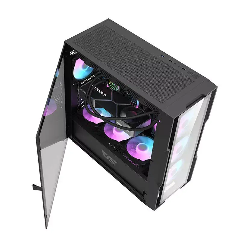 Caixa de computador Darkflash DK431 Glass, ATX, preta