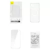 Capa magnética Baseus Magnetic Crystal Clear para iPhone 13, transparente, com proteção de ecrã em vidro temperado