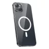Capa magnética Baseus Magnetic Crystal Clear para iPhone 13, transparente, com proteção de ecrã em vidro temperado