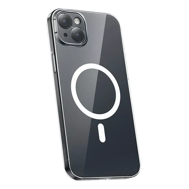 Capa magnética Baseus Magnetic Crystal Clear para iPhone 13, transparente, com proteção de ecrã em vidro temperado