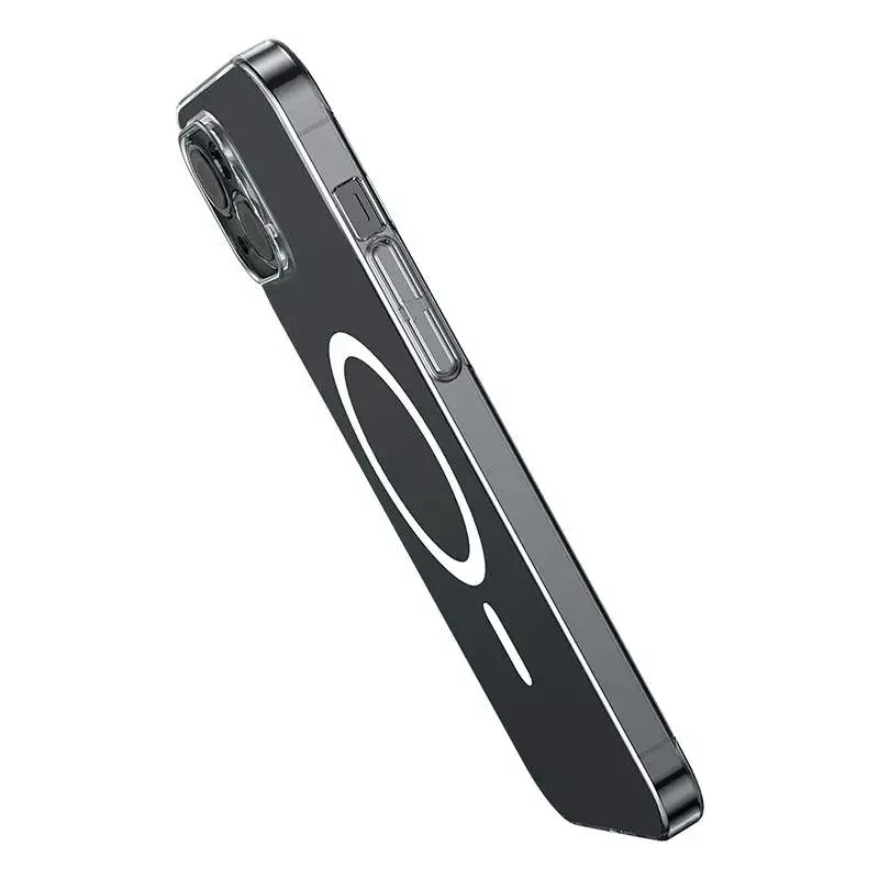 Capa magnética Baseus Magnetic Crystal Clear para iPhone 13, transparente, com proteção de ecrã em vidro temperado