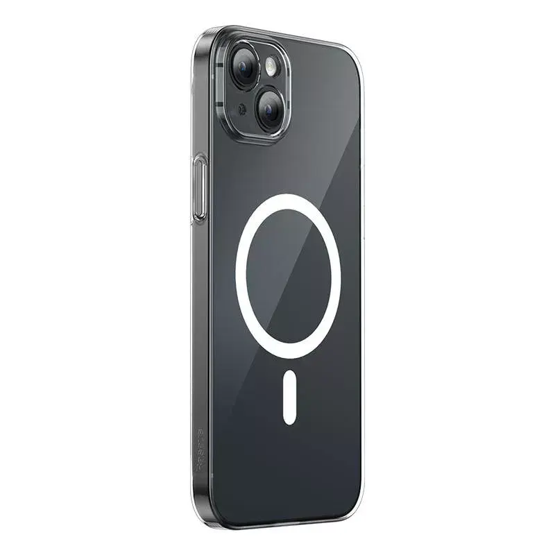 Capa magnética Baseus Magnetic Crystal Clear para iPhone 13, transparente, com proteção de ecrã em vidro temperado