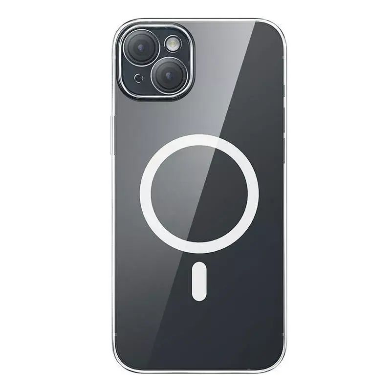 Capa magnética Baseus Magnetic Crystal Clear para iPhone 13, transparente, com proteção de ecrã em vidro temperado