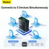 Adaptador Bluetooth mini Baseus BA07 para PC, USB 5.3 recetor dongle Bluetooth sem fios - preto