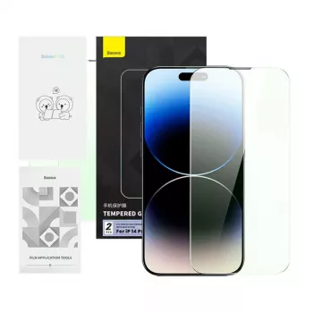 Vidro de proteção de ecrã Baseus Tempered Glass Crystal Series para iPhone 14 Pro com filtro de luz azul