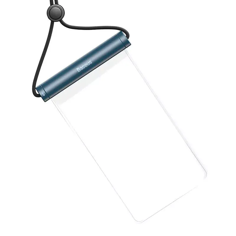 Capa impermeável para telemóvel Baseus AquaGlide fecho deslizante cilíndrico — azul
