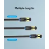Cabo de rede Vention Cat.8 S/FTP 1 m preto RJ-45 banhado a ouro