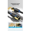 Cabo de rede Vention Cat.8 S/FTP 1 m preto RJ-45 banhado a ouro
