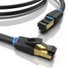 Cabo de rede Vention Cat.8 S/FTP 1 m preto RJ-45 banhado a ouro