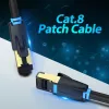Cabo de rede Vention Cat.8 S/FTP 1 m preto RJ-45 banhado a ouro