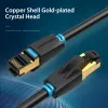 Cabo de rede Vention Cat.8 S/FTP 1 m preto RJ-45 banhado a ouro