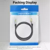 Cabo de fibra ótica Vention 3 m TOSLINK macho para macho, cinzento, revestimento em nylon, contactos banhados a ouro