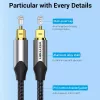 Cabo de fibra ótica Vention 3 m TOSLINK macho para macho, cinzento, revestimento em nylon, contactos banhados a ouro