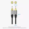 Cabo de fibra ótica Vention 3 m TOSLINK macho para macho, cinzento, revestimento em nylon, contactos banhados a ouro