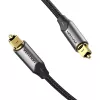Cabo de fibra ótica Vention 3 m TOSLINK macho para macho, cinzento, revestimento em nylon, contactos banhados a ouro