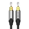 Cabo de fibra ótica Vention 3 m TOSLINK macho para macho, cinzento, revestimento em nylon, contactos banhados a ouro