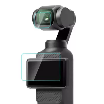 Vidro temperado de proteção para objetiva e ecrã Puluz para DJI OSMO Pocket 3 PU950T
