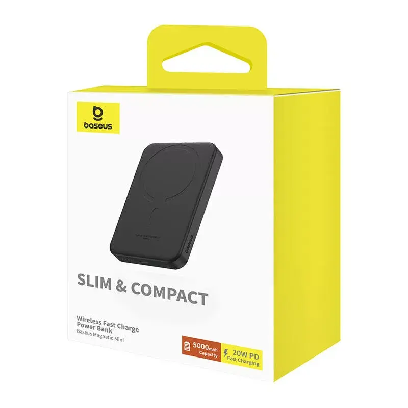 Mini powerbank magnética Baseus 5000mAh 20W (preta)