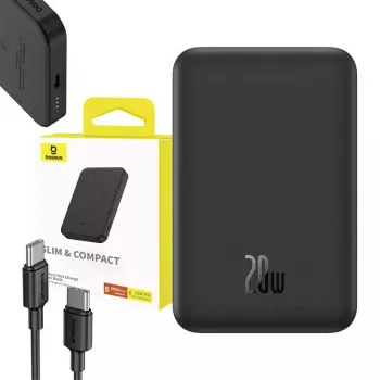 Mini powerbank magnética Baseus 5000mAh 20W (preta)