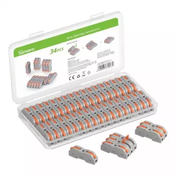 Conjunto de conectores rápidos Sonoff D1_1 — 34 terminais rápidos para instalações elétricas