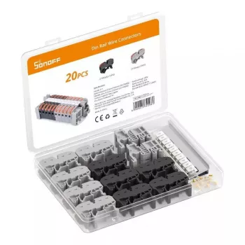 Conjunto de conectores de arame para calha DIN Sonoff 211 com 20 unid.
