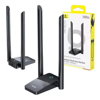 Adaptador WiFi Baseus FastJoy 1800 MBit/s preto – adaptador de rede USB dual-band