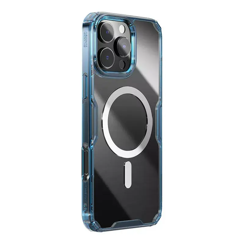 Capa TPU Nillkin Nature para iPhone 16 Plus — magnética, azul, capa de proteção fina