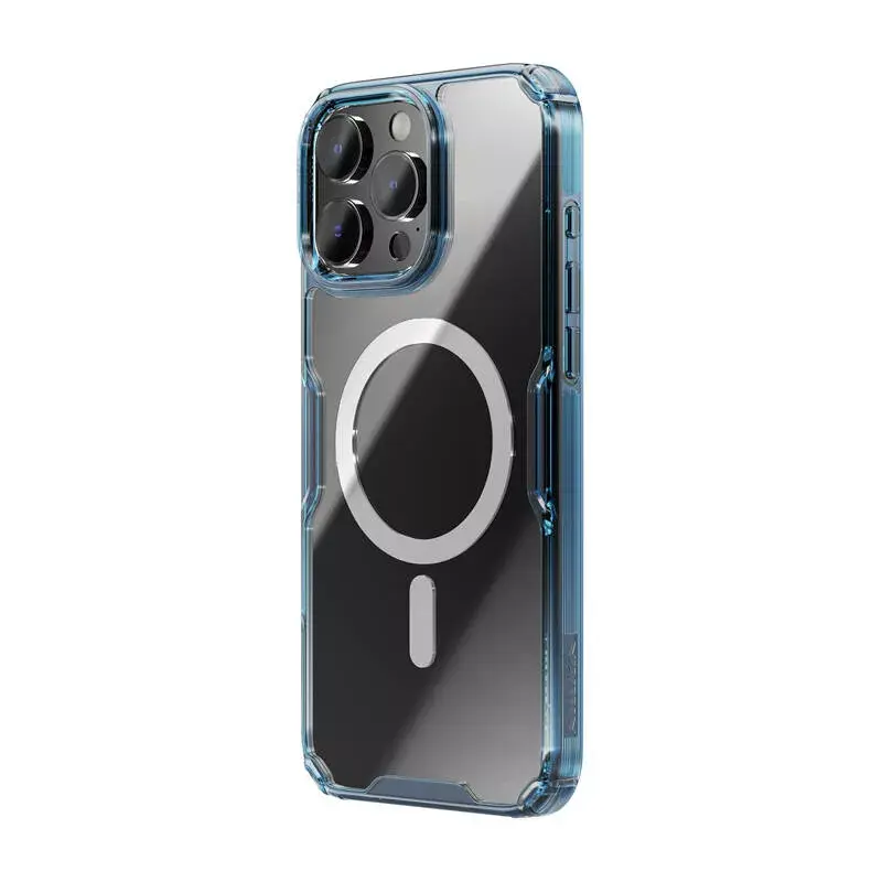 Capa TPU Nillkin Nature para iPhone 16 Plus — magnética, azul, capa de proteção fina