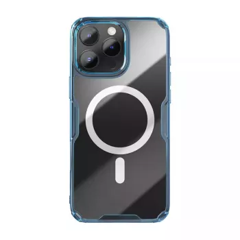 Capa TPU Nillkin Nature para iPhone 16 Plus — magnética, azul, capa de proteção fina