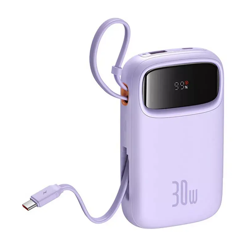 Carregador portátil Baseus QPow 2 10000mAh 30W 2xUSB-C powerbank (roxo)