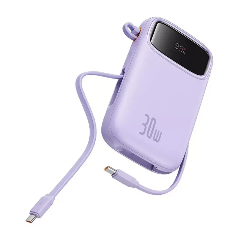 Carregador portátil Baseus QPow 2 10000mAh 30W 2xUSB-C powerbank (roxo)